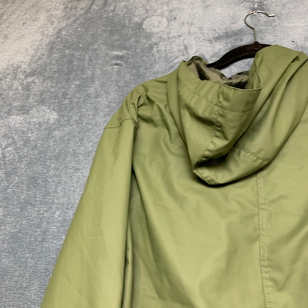 Weatherproof Vintage Hooded Rain Jacket Mens Medium Green Lined Full Zip Winter - Picture 13 of 13